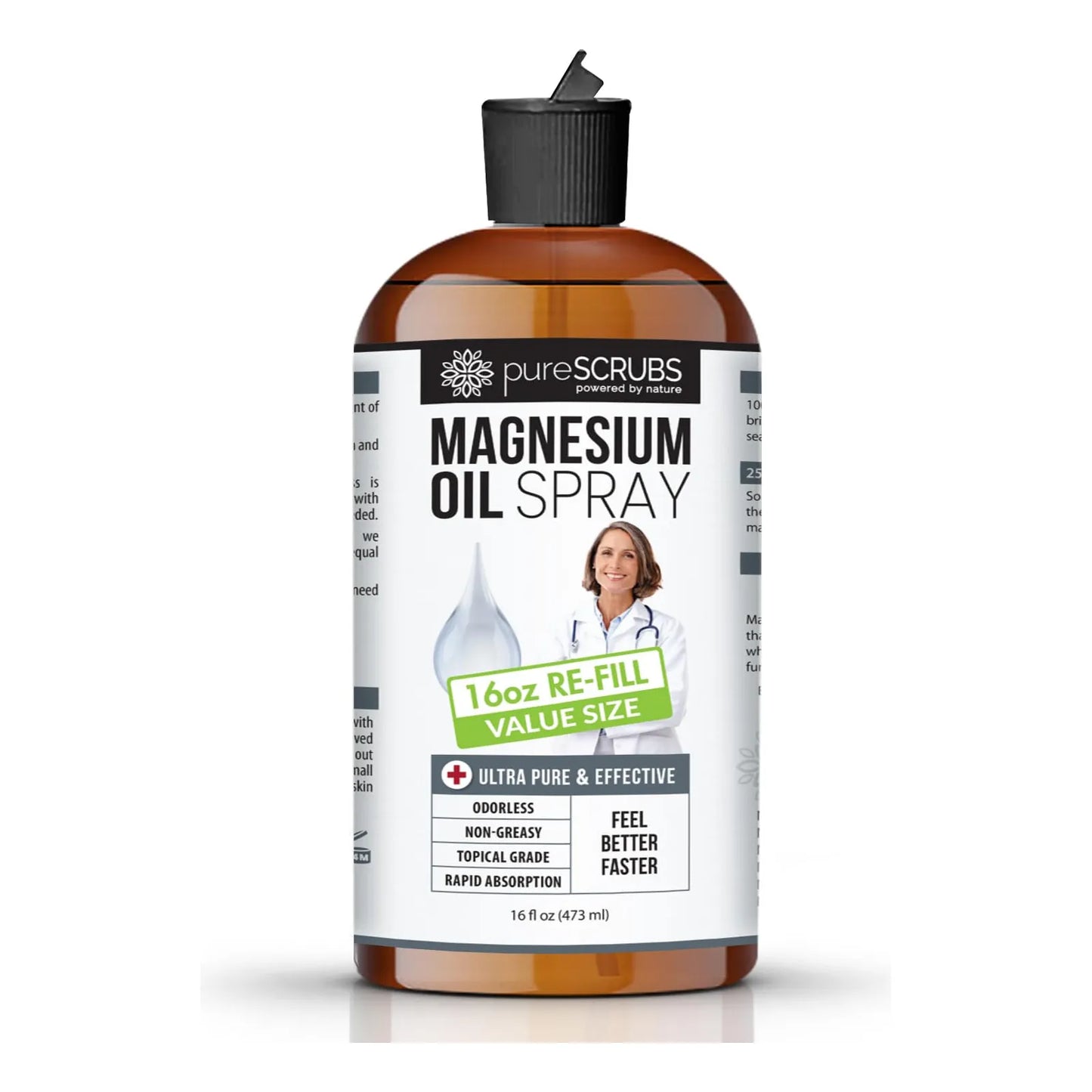 Aceite De Magnesio Puro Zechstein 16 Onzas Alivia Dolores Y Mejora El Sueño Naturalmente