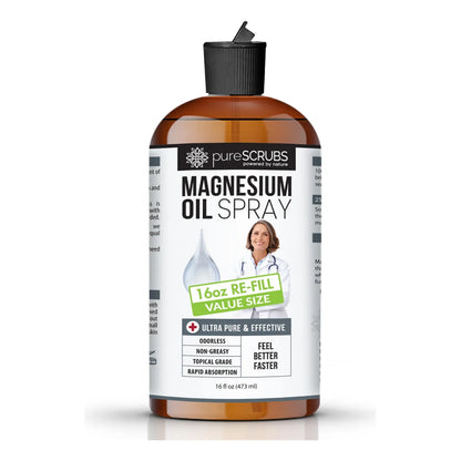 Aceite De Magnesio Puro Zechstein 16 Onzas Alivia Dolores Y Mejora El Sueño Naturalmente