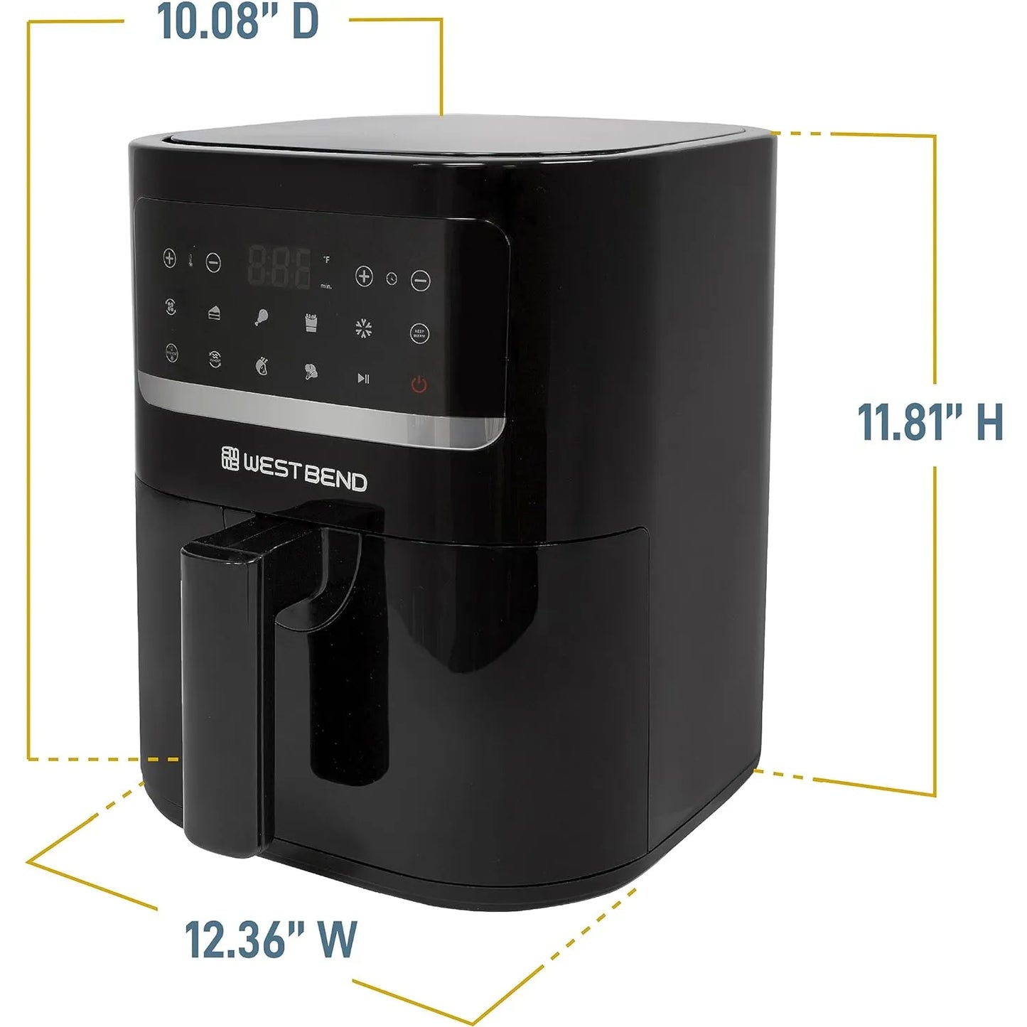 Freidora De Aire Compacta 5L Digital 10 Programas Revestimiento Diamante