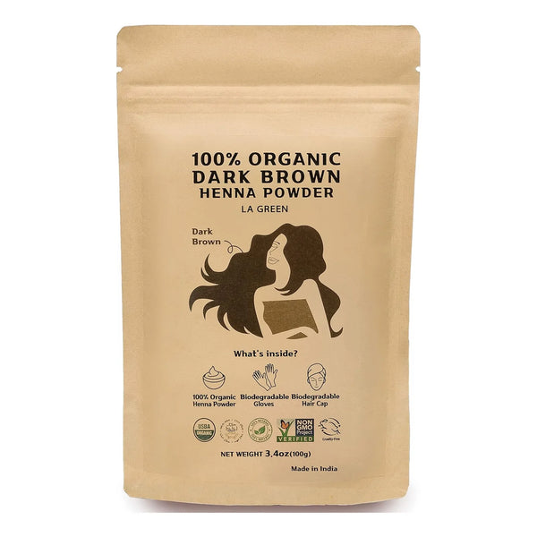 Tinte Capilar Organico Henna Oscura Suavidad Y Brillo 100 Natural