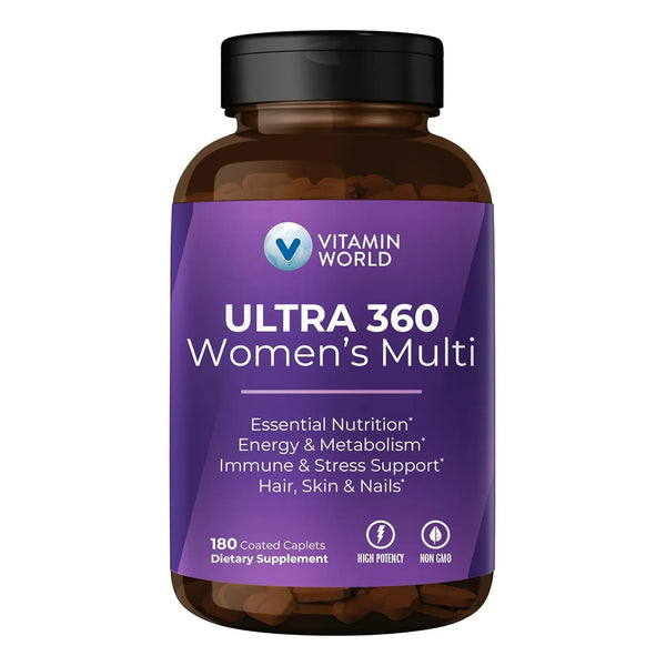 Multivitaminico Ultra 360 Mujeres Colageno Hierbas Vitamin World Energia Piel Cabello