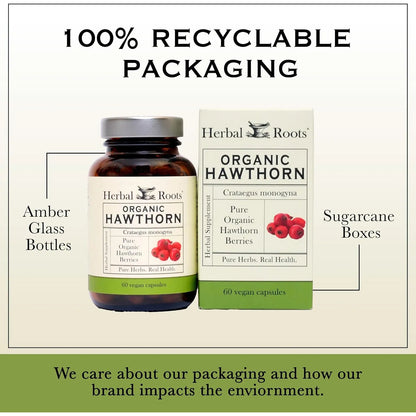 Capsulas Organicas Bayas De Espino 1200 Mg Salud Cardiaca Veganas Usa
