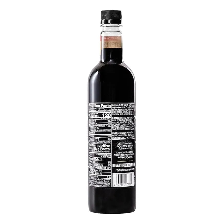 Jarabe Concentrado Cafe Helado 750 Ml DaVinci Gourmet Sabor Premium
