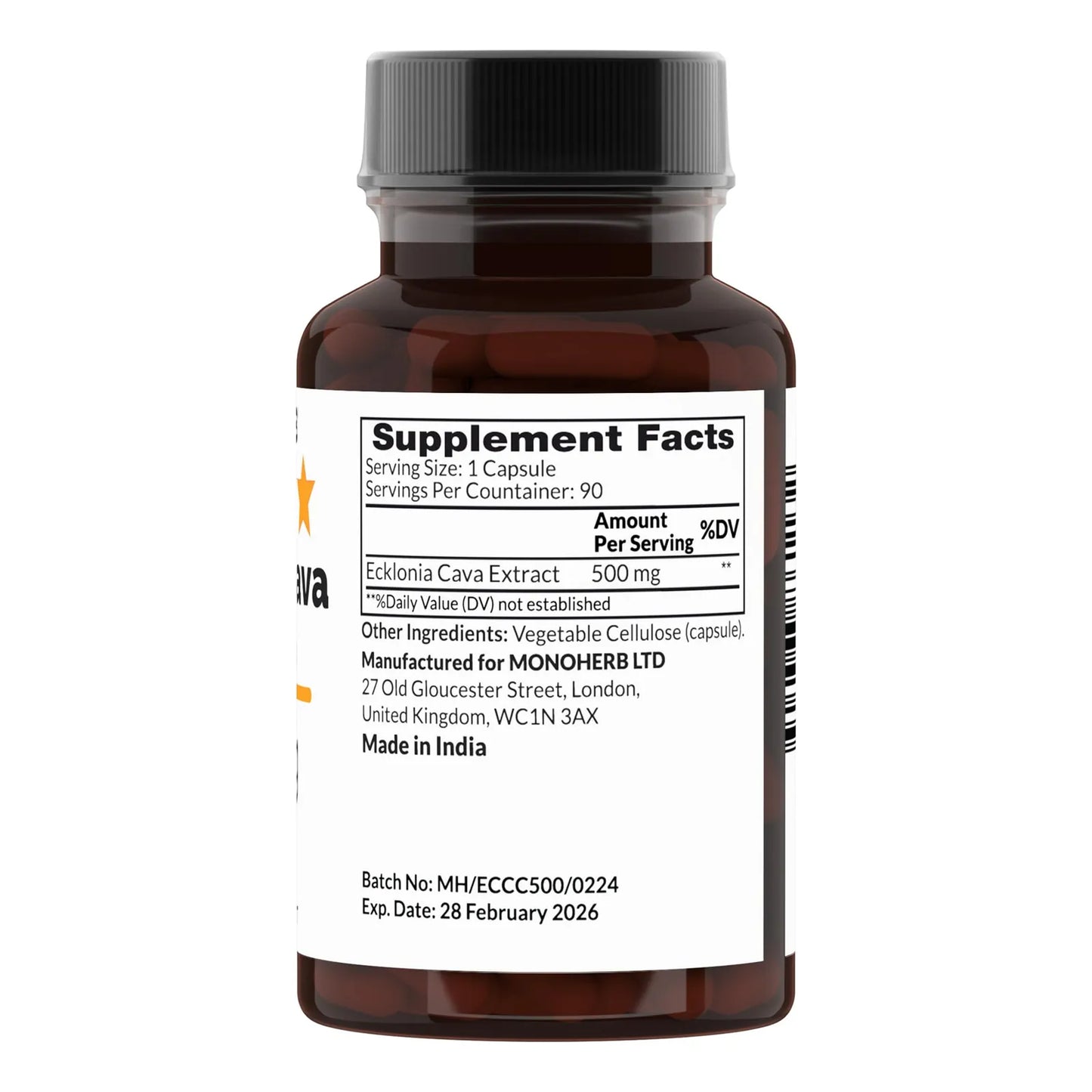 Extracto De Ecklonia Cava 500 Mg 90 Cápsulas Veganas Soporte Cardíaco Y Mental