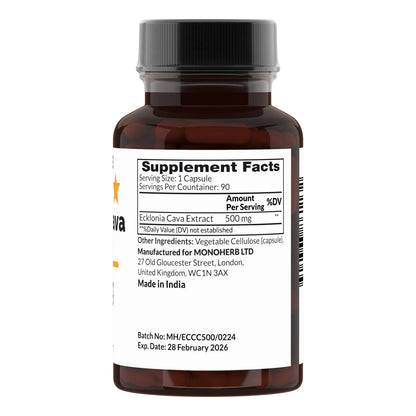 Extracto De Ecklonia Cava 500 Mg 90 Cápsulas Veganas Soporte Cardíaco Y Mental