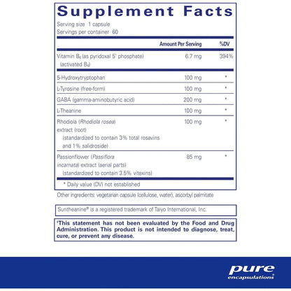 Suplemento Para Manejo Del Estrés Y Bienestar Emocional 60 Cápsulas Pure Encapsulations