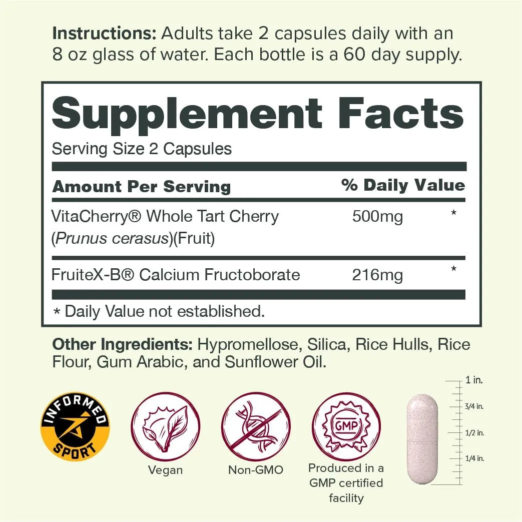 Capsulas De Cereza Acida Sur Joint Support Alivio Articular Rapido Vegano