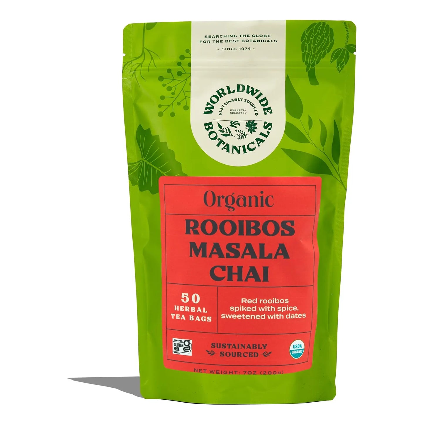 Té Orgánico Rooibos Masala Chai 50 Bolsas Sin Cafeína Digestivo Antioxidante