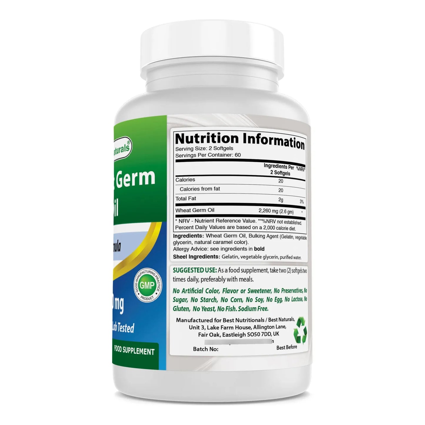 Aceite De Germen De Trigo 1130 Mg 120 Capsulas Blandas Best Naturals Piel Radiante Y Salud Cardiovascular