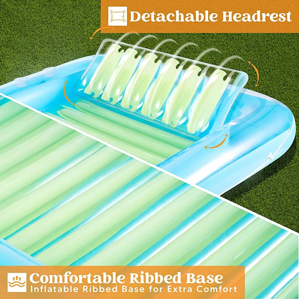 Sloosh Inflable Piscina De Bronceado Lounge Flotador Azul Verde