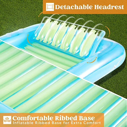 Sloosh Inflable Piscina De Bronceado Lounge Flotador Azul Verde