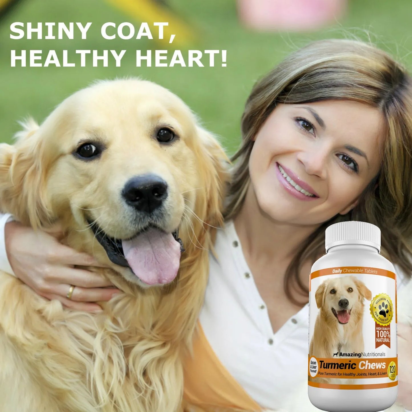 Antioxidante De Cúrcuma Para Perros Alivia Dolor Articular 120 Masticables