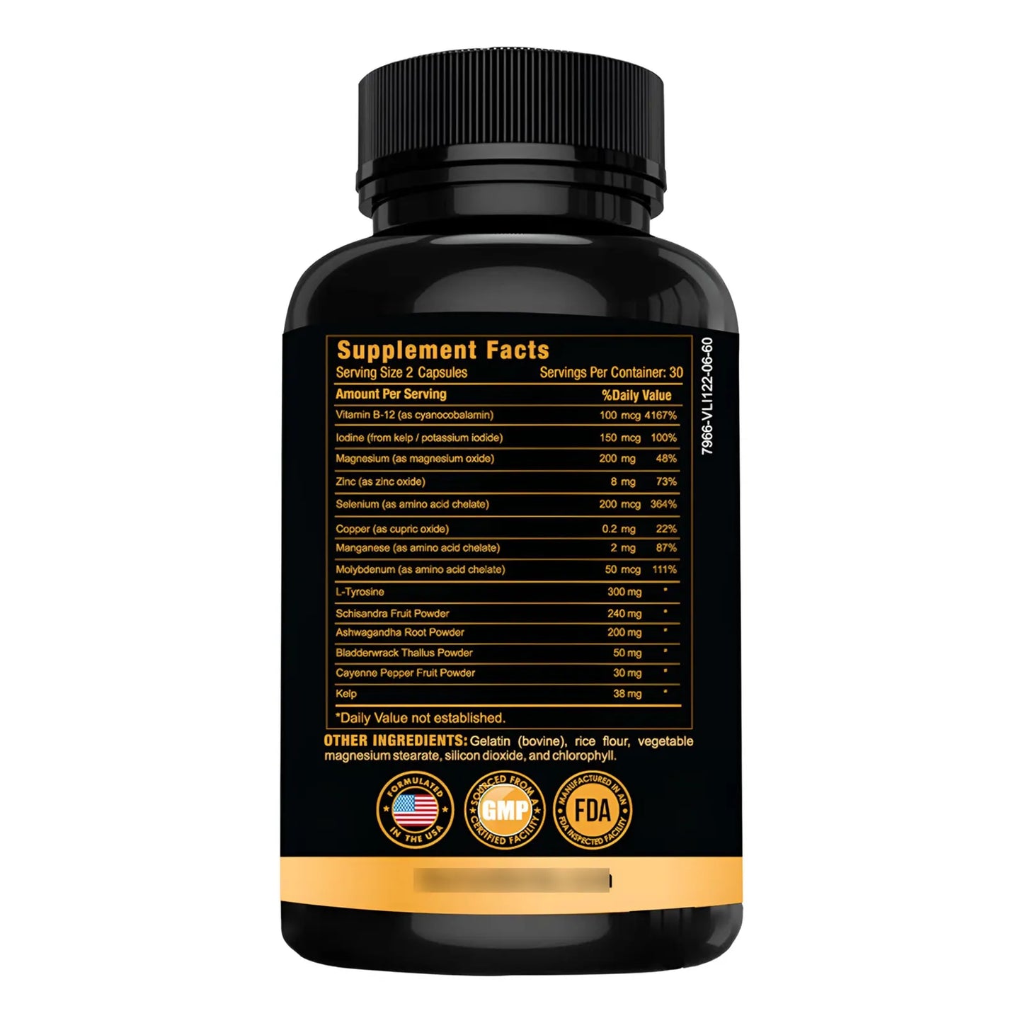Suplemento Tiroideo Natural Con Ashwagandha Yodo Selenio Magnesio Zinc Y B12 60 Capsulas