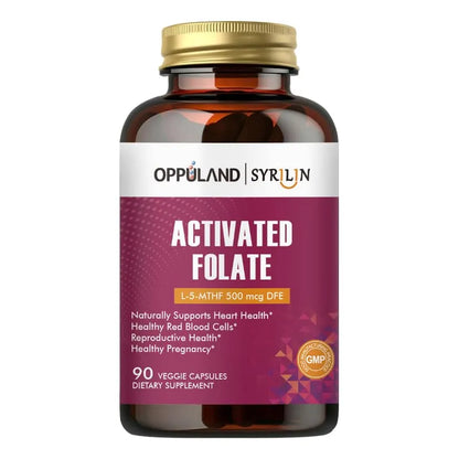 Folato L 5 MTHF 500 Mcg Dfe Suplemento Salud Corazón 90 Cápsulas