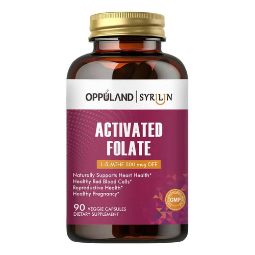 Folato L 5 MTHF 500 Mcg Dfe Suplemento Salud Corazón 90 Cápsulas