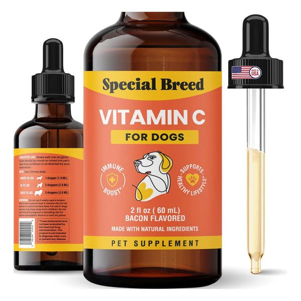 Vitamina C Liquida Para Perros Sabor Tocino Refuerzo Inmunologico 2 Onzas