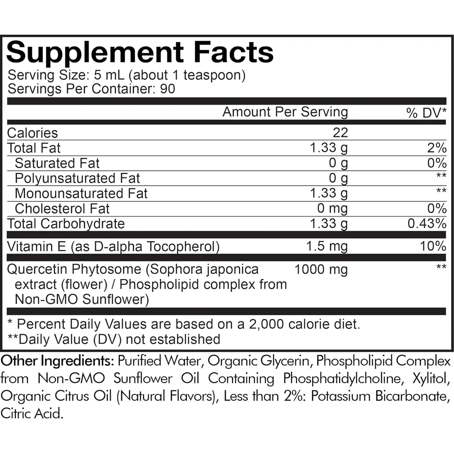 Quercetina Liposomal 1000 Mg Sabor Piña Mandarina Apoyo Inmunologico 3 Meses