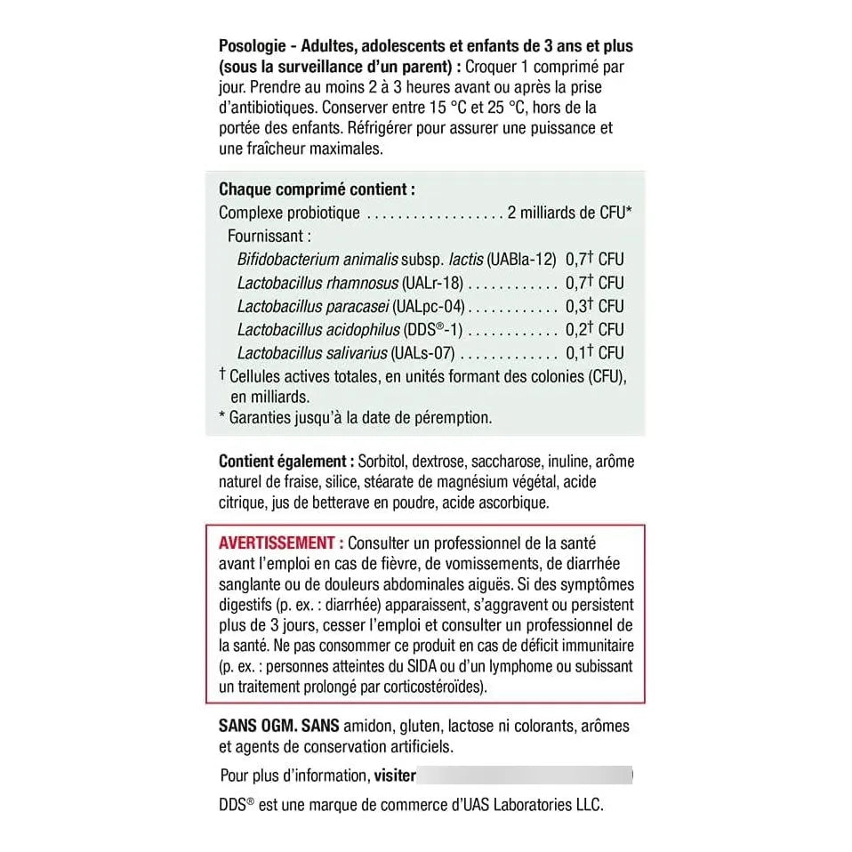 Probióticos Masticables De Fresa 60 Comprimidos Para Digestión E Inmunidad