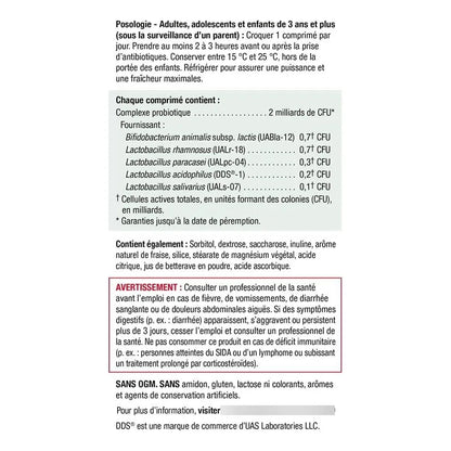 Probióticos Masticables De Fresa 60 Comprimidos Para Digestión E Inmunidad