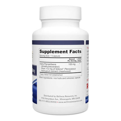 Pterostilbeno Natural 100 Mg 60 Capsulas Envejecimiento Saludable Wellness Resources
