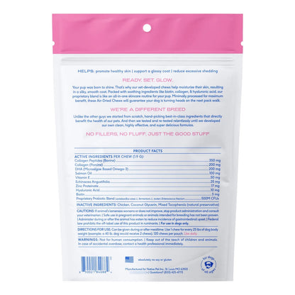 Masticables Omega 3 Para Piel Y Pelaje De Perro Brillo Saludable 120 Chews