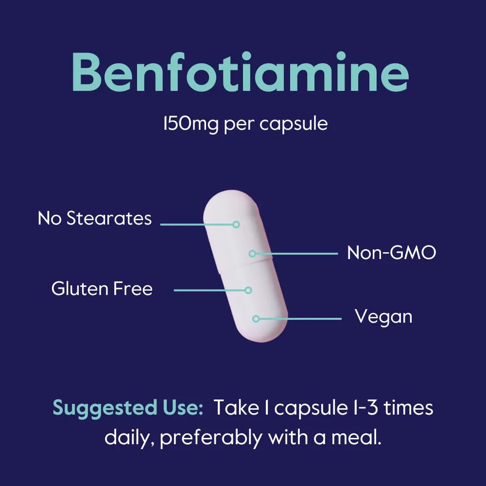 Benfotiamina 150 Mg 240 Capsulas Veganas Sin Estearatos Ni Dioxido De Silicio