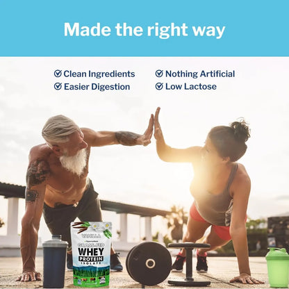 Proteina De Suero Sabor Vainilla Alimentada Con Pasto 454 Gr Calidad Premium Sin OMG