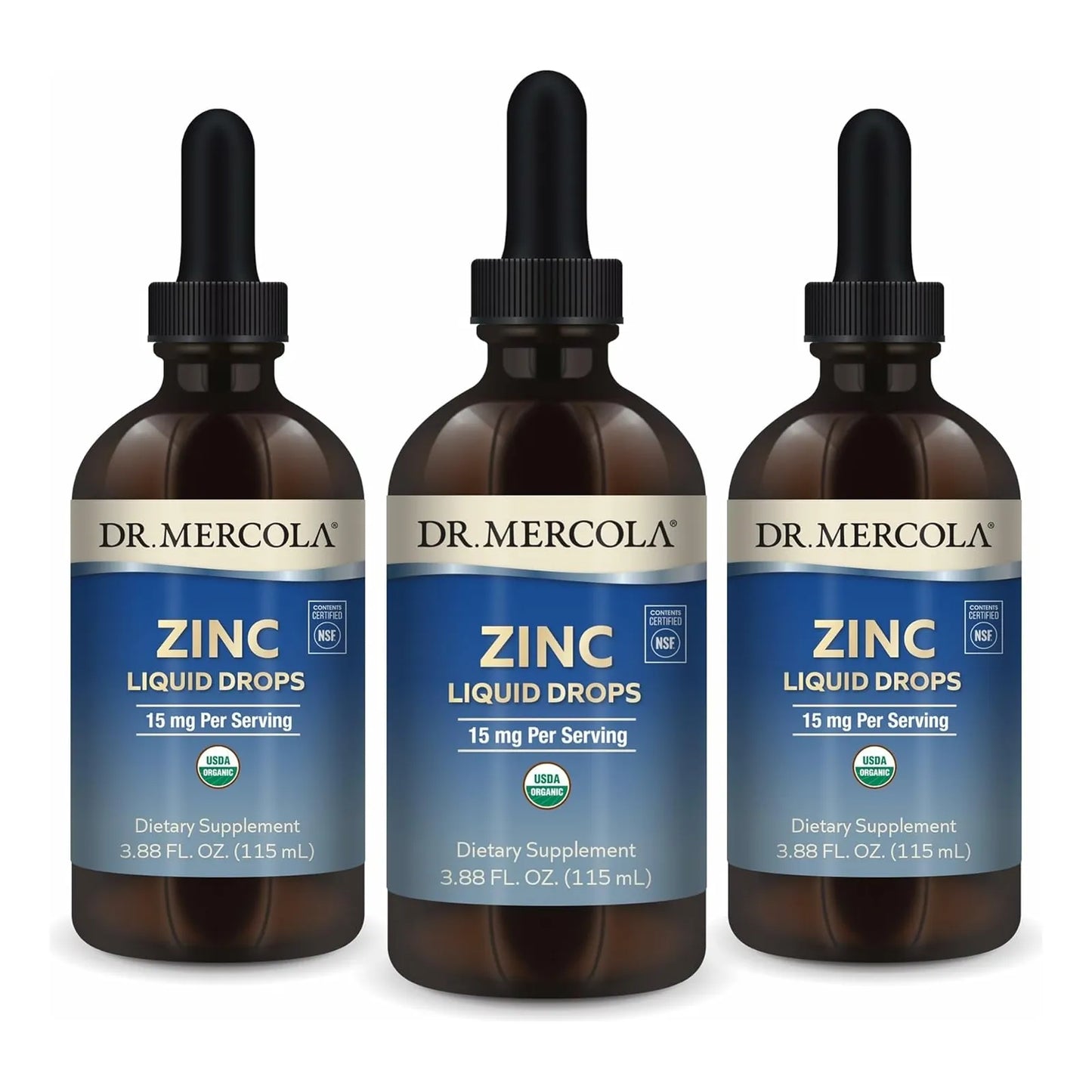 Gotas De Zinc Orgánico Dr Mercola 3 9 Fl Oz Paquete De 3 Apoyo Inmunológico Y Cognitivo