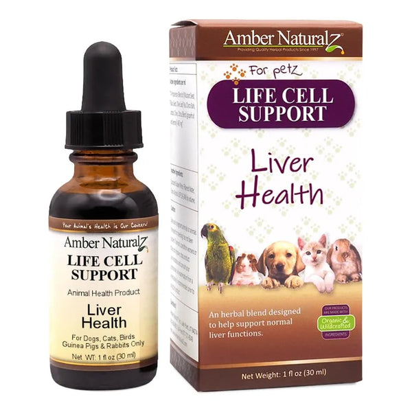 Life Cell Support Salud Del Hígado Para Mascotas 1 Onza Amber NaturalZ