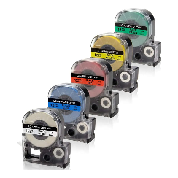 Cinta Etiquetadora Absonic Para Epson LabelWorks 12mm Organiza Facil