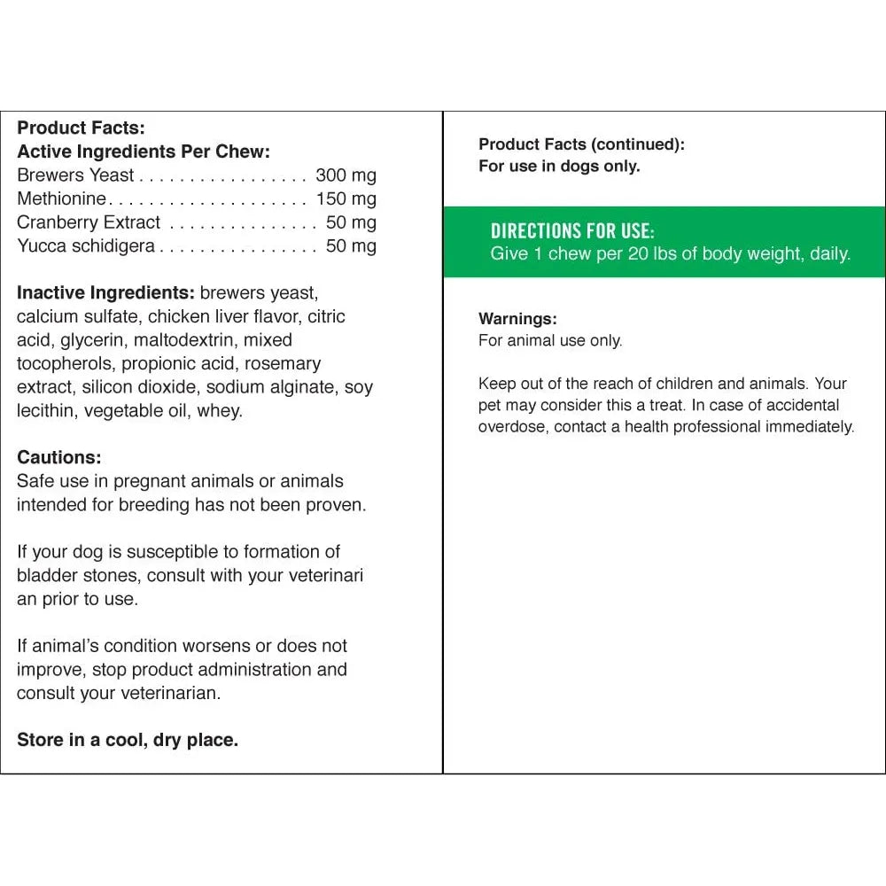 Neutralizador Orina Perro Césped 60 Masticables Sabor Pollo Protege Jardín Y Salud