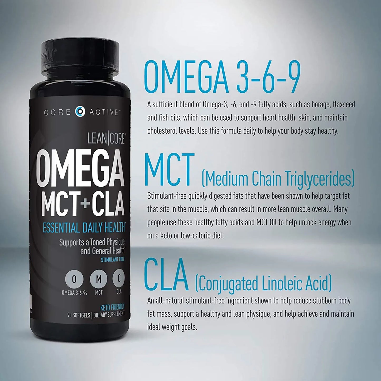 Lean CORE Omega MCT + CLA Suplemento Para Músculo Magro Y Salud