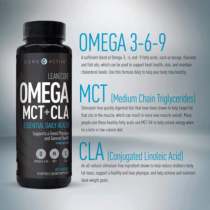Lean CORE Omega MCT + CLA Suplemento Para Músculo Magro Y Salud