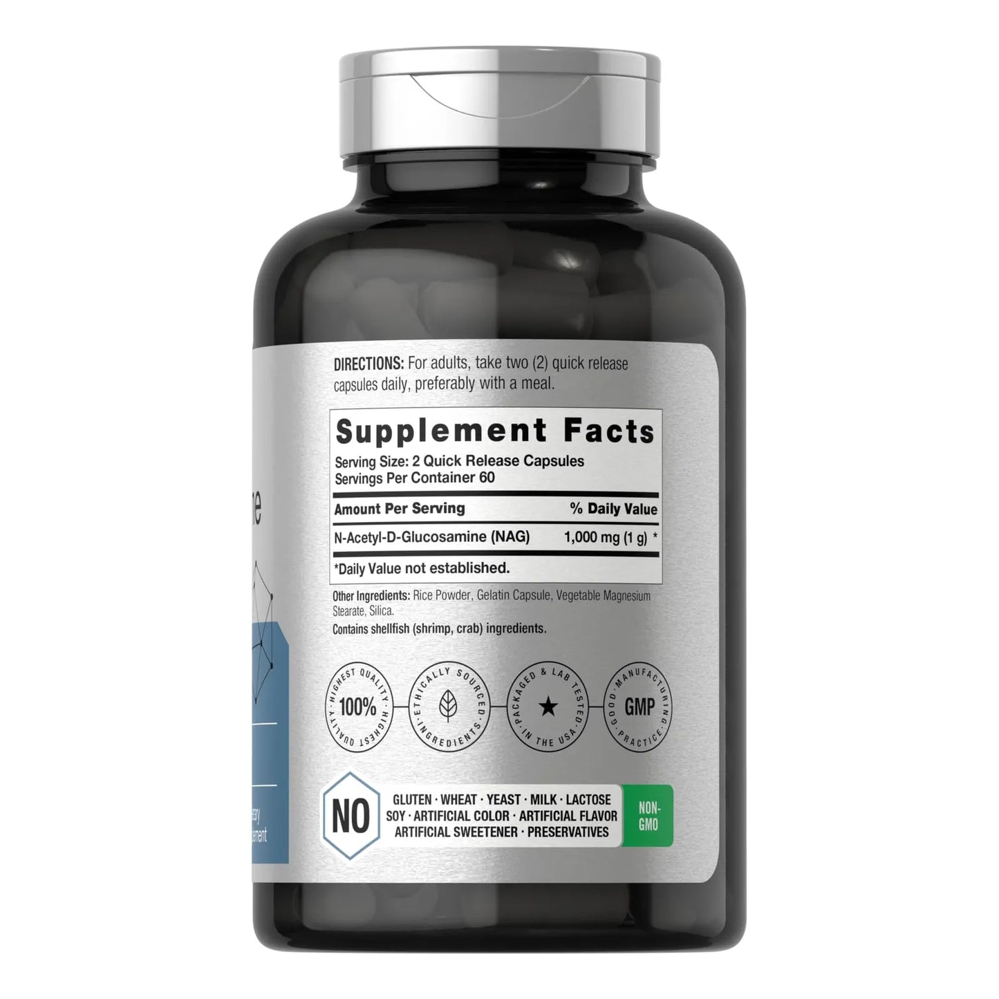N Acetil Glucosamina 1000 Mg 120 Capsulas Horbaach Suplemento Articular Sin Gluten