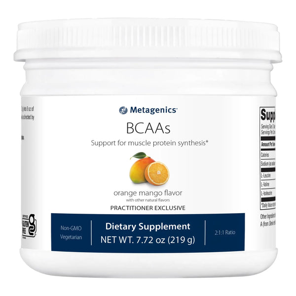 BCAAs Polvo Sabor Naranja Mango 219g 30 Porciones Sin OMG Sin Gluten