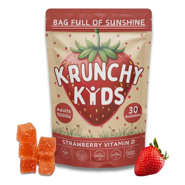 Gomitas De Vitamina D3 5000 UI Orgánicas Sabor Fresa Para Adultos