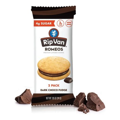 Rip Van Romeos Dark Fudge Sin Azúcar 2 Paquetes 9 Unidades Snack Keto