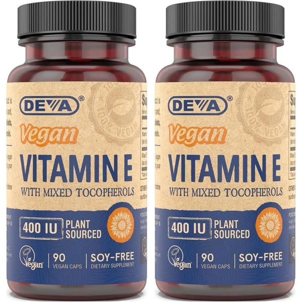 Vitamina E Natural 400 IU Tocoferoles Mixtos 90 Capsulas Veganas Antioxidante Poderoso