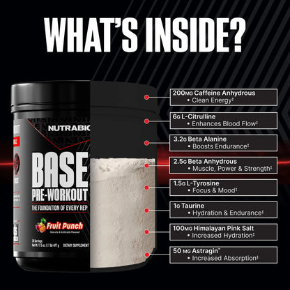 Base Pre Entrenamiento Nutricion Polvo Energia Enfoque Resistencia Hidratacion 30 Porciones