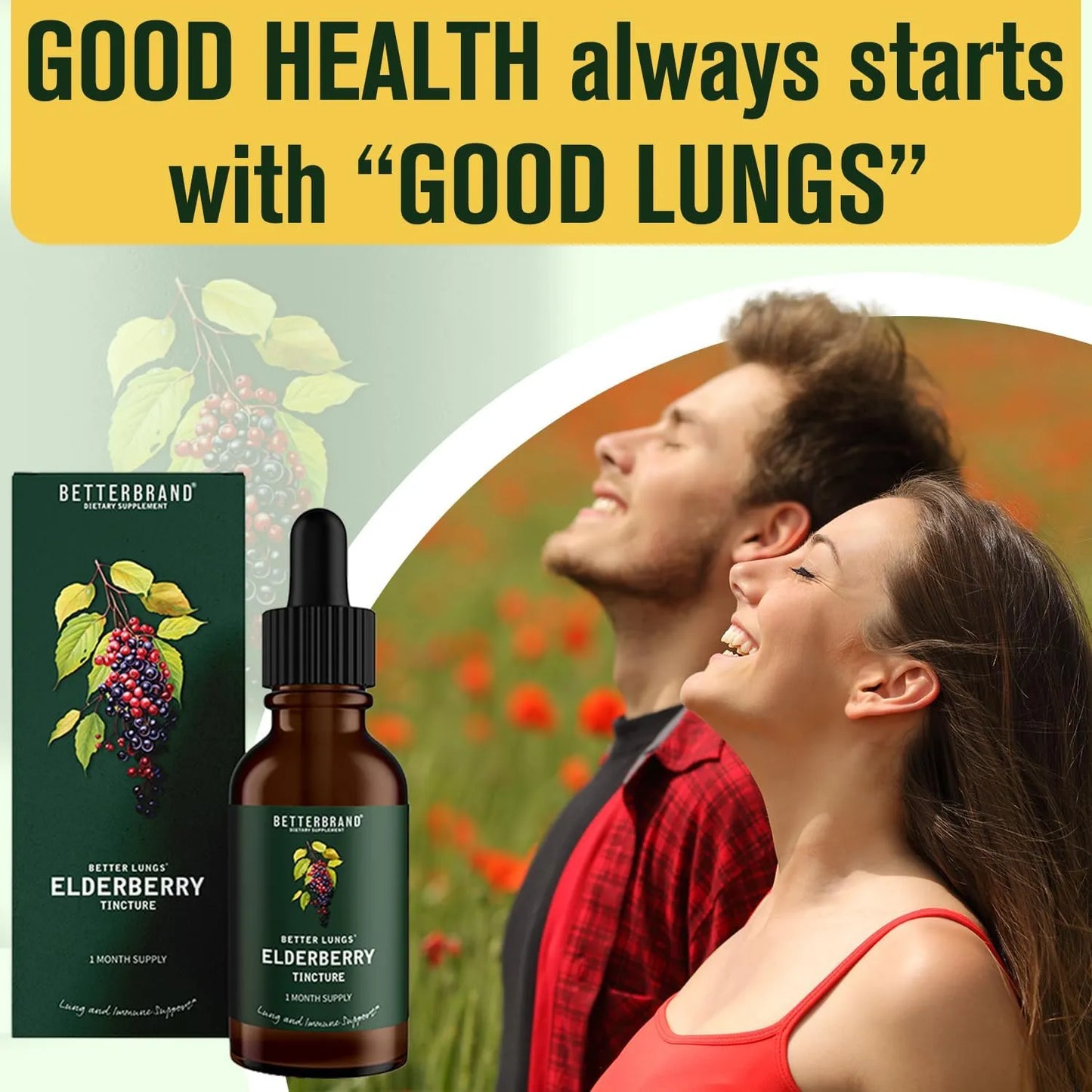 Tintura De Saúco BetterLungs Apoyo Inmunológico Natural 30 Días