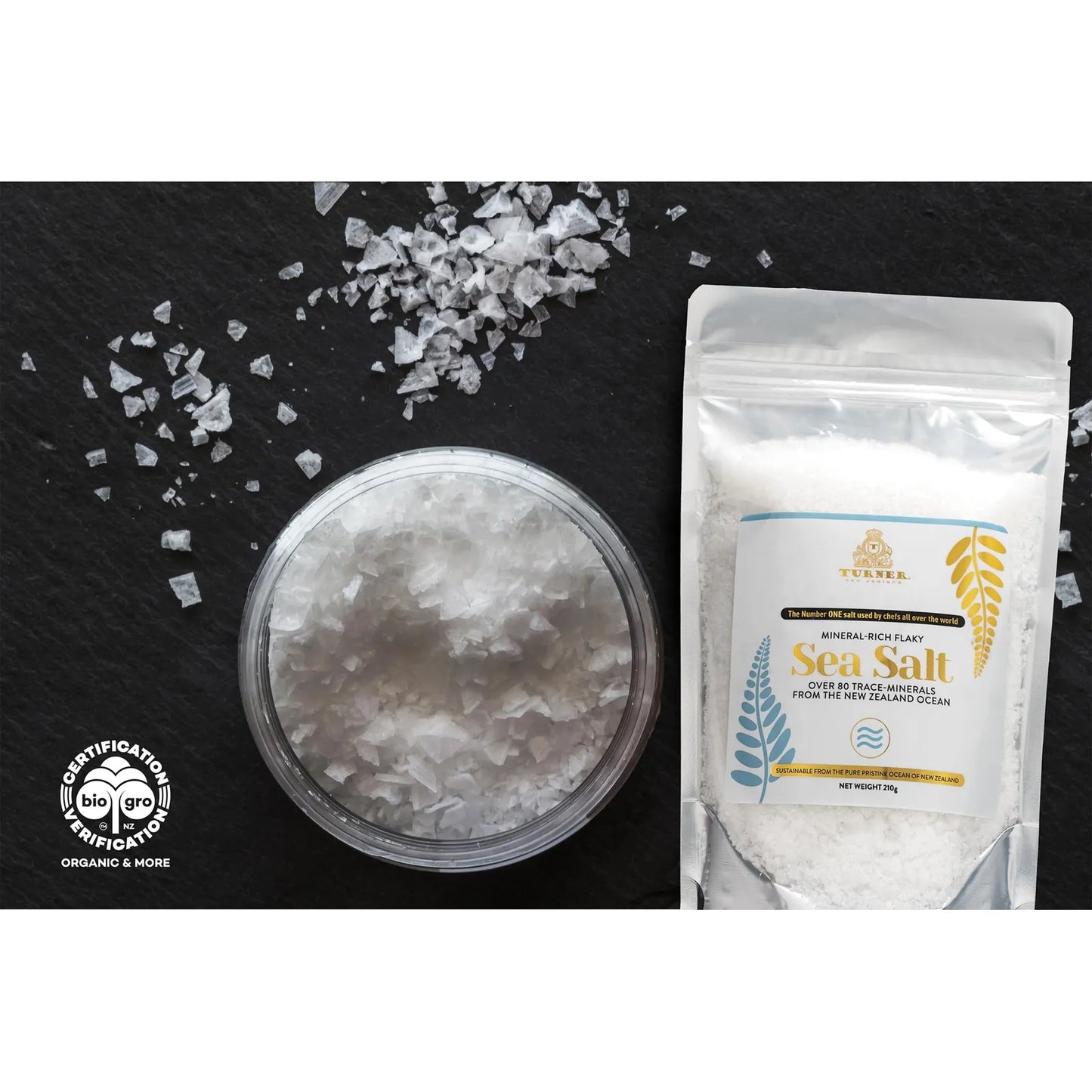 Sal Marina Escamosa Premium De Nueva Zelanda 250g 84 Minerales Natural