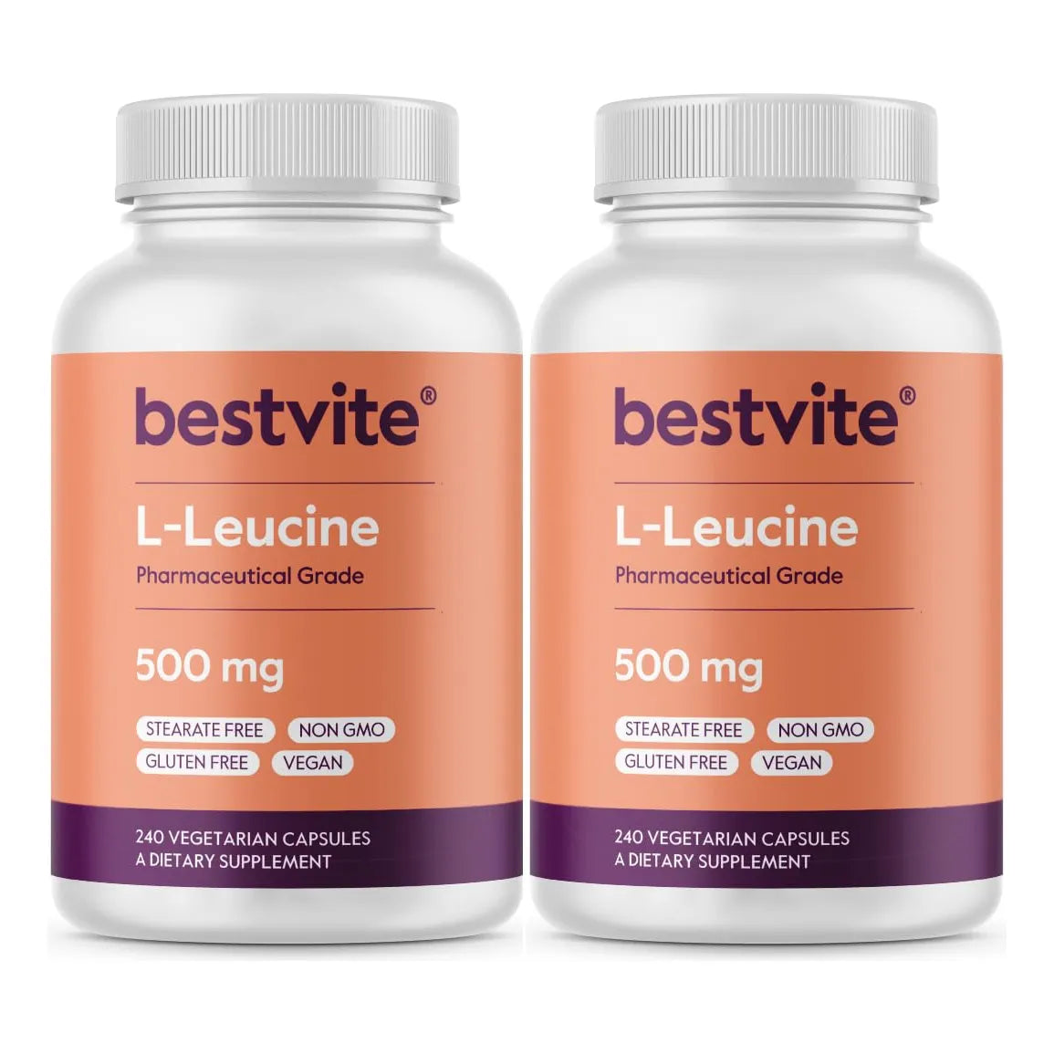 L Leucina 500 Mg 480 Capsulas Veganas Sin Aditivos Para Masa Muscular