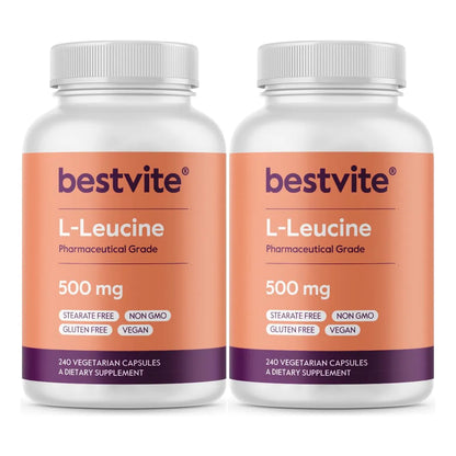 L Leucina 500 Mg 480 Capsulas Veganas Sin Aditivos Para Masa Muscular