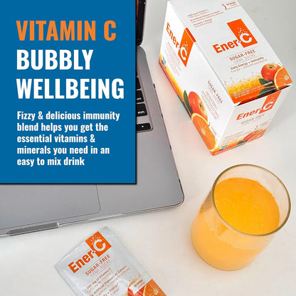 Mezcla Bebida Multivitaminica Naranja 1000Mg Vitamina C Sin Azucar Vegano 60 Sobres