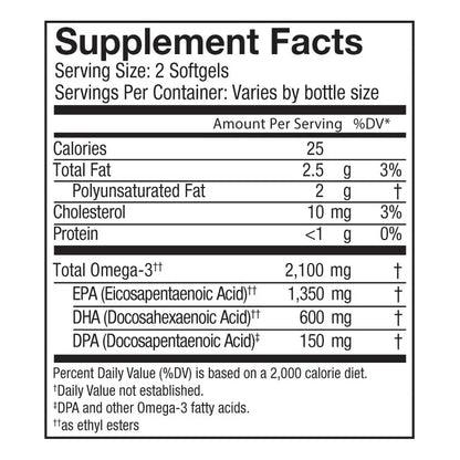 Aceite De Pescado Omega 3 2100 Mg 120 Capsulas Blandas Premium
