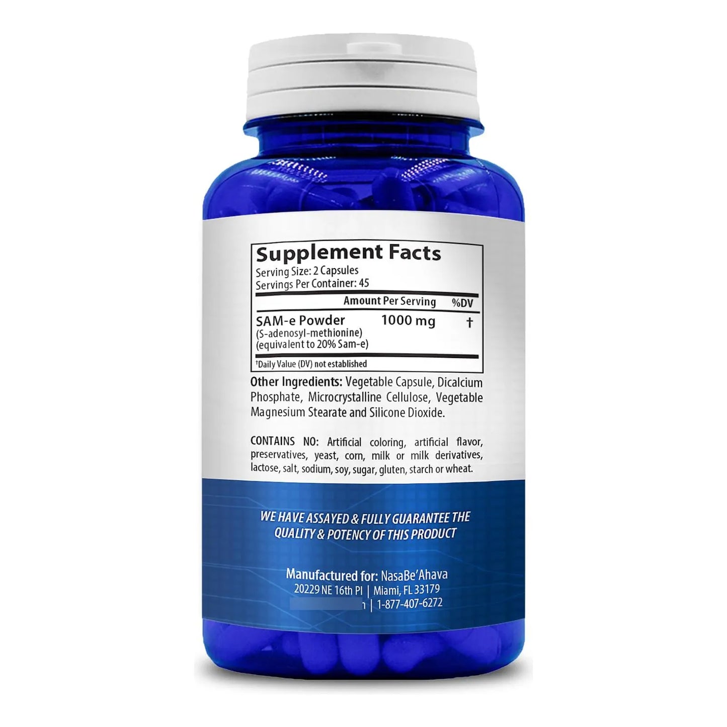 Suplemento SAM E 1000 Mg Apoyo Articulaciones Y Estado De Ánimo 30 Porciones