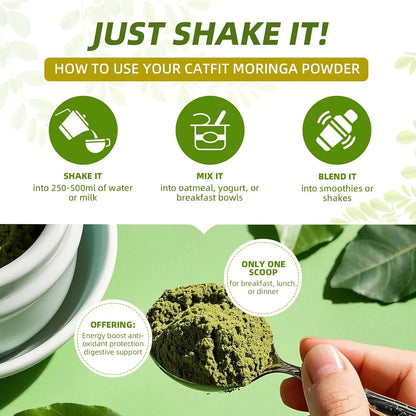 Moringa En Polvo Con Matcha Té Verde Y Resveratrol Superalimento 4 En 1 Para Energía Y Antioxidantes