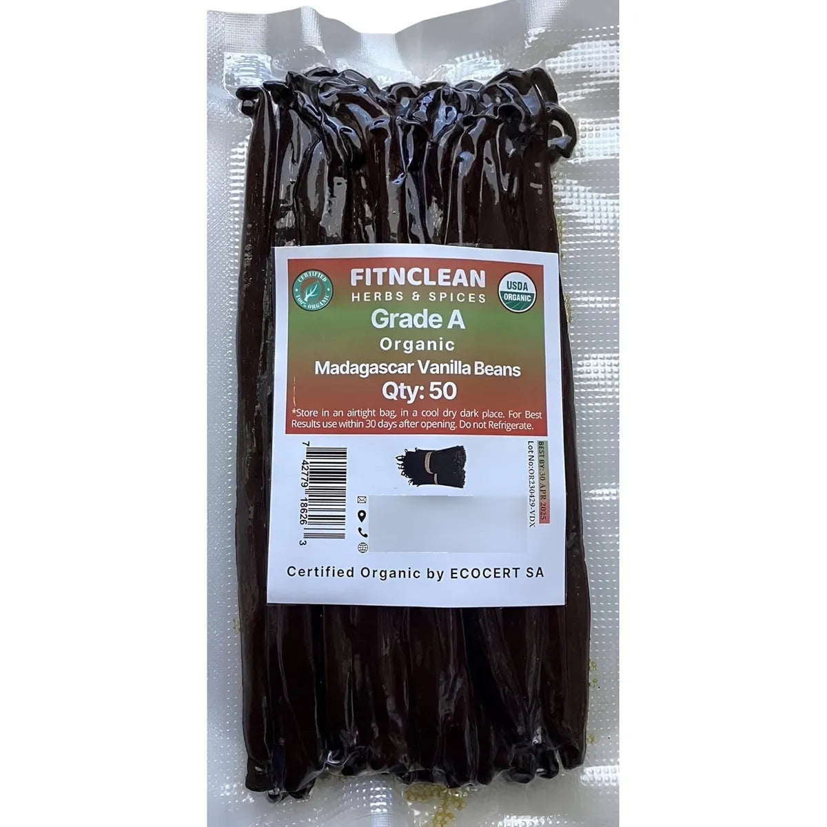 Vainilla De Madagascar Orgánica Grado A 50 Gramos Cápsulas Bourbon Fresco