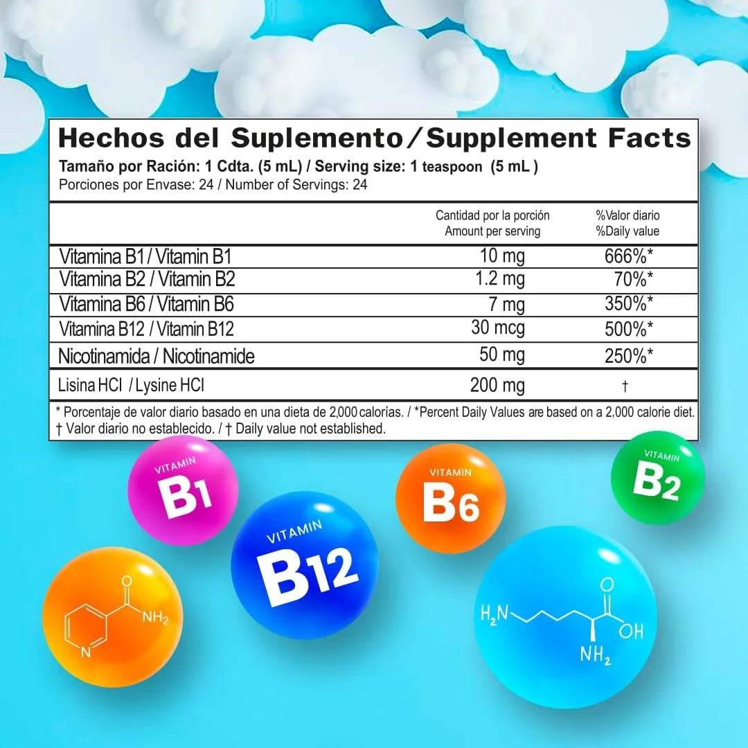 Jarabe De Vitamina B Para Niños 120Ml Gelnorex Suplemento Infantil