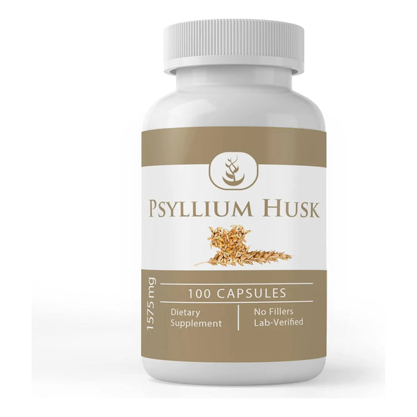Capsulas De Cascara De Psyllium 100 Unidades Fibra Pura Sin Aditivos